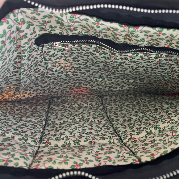 Appliqué Black Hand Sewn Quilted Parrot Bag - Picture 2 of 8